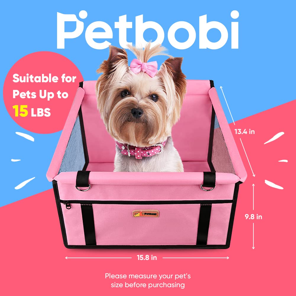 Petbobi ceinture securite-rose assure une fixation fiable pendant le trajet.