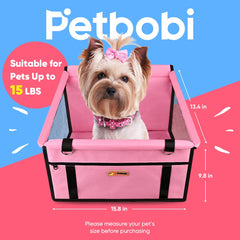Petbobi ceinture securite-rose assure une fixation fiable pendant le trajet.