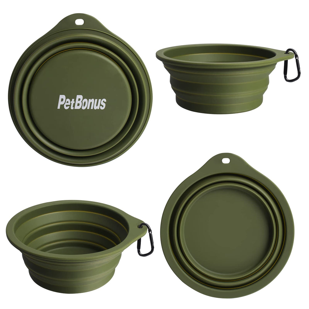 PetBonus bols pliables avec mousquetons, clip sur sac à dos pour déplacements faciles.