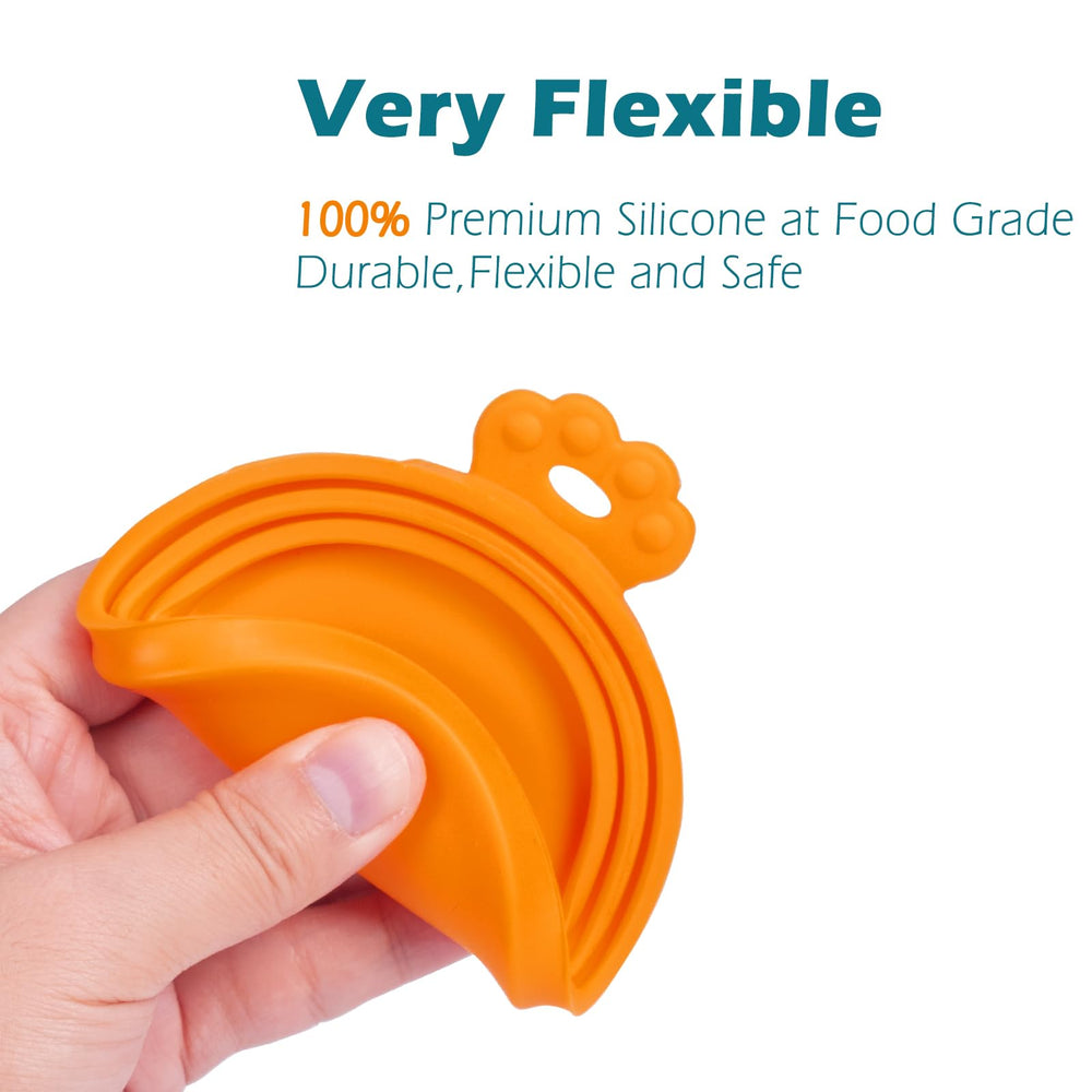 Couvercles PetBonus en silicone vert protégeant la nourriture du réfrigérateur