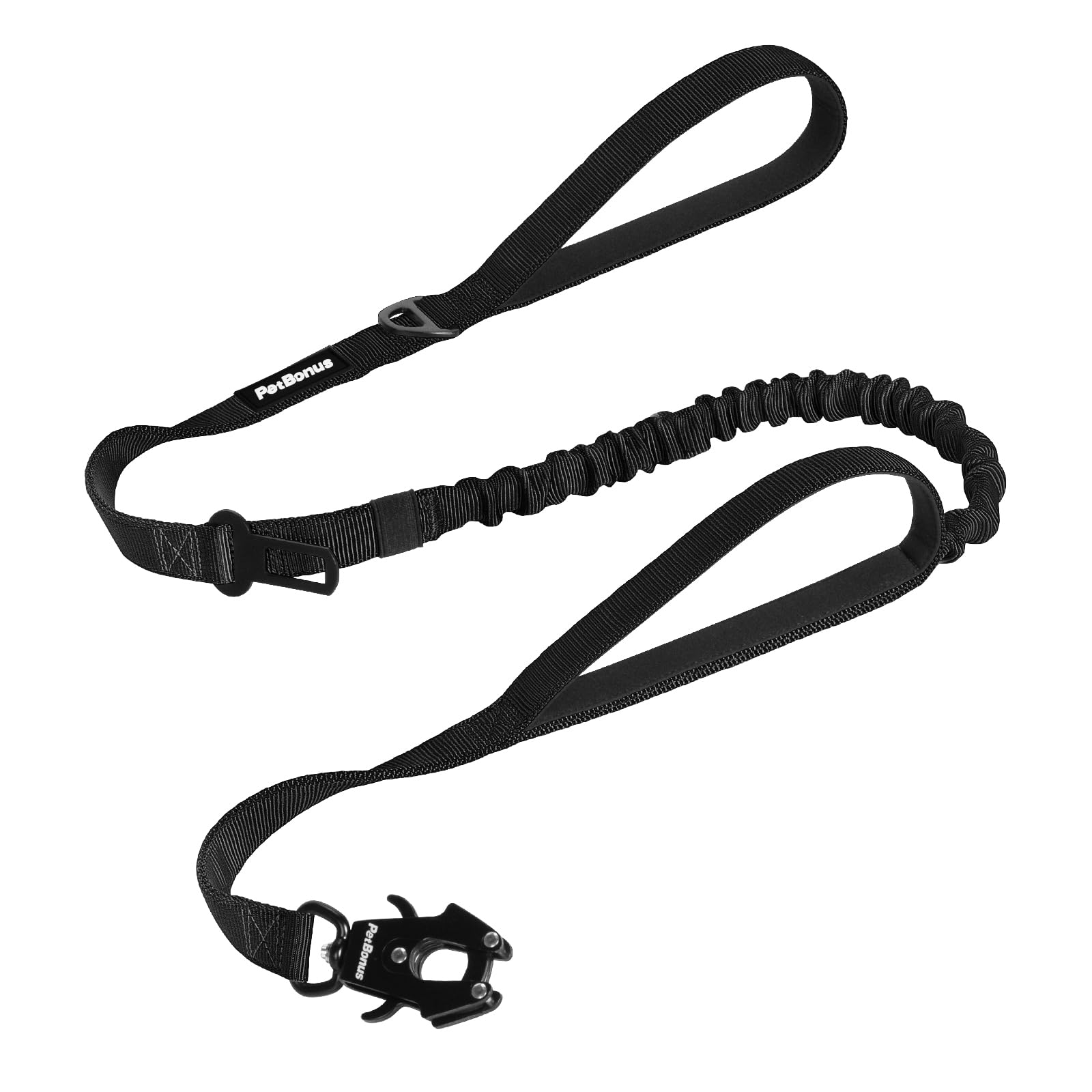 PetBonus Laisse tactique 5 pieds avec clip rapide pour un usage rapide et sans enchevêtrement.