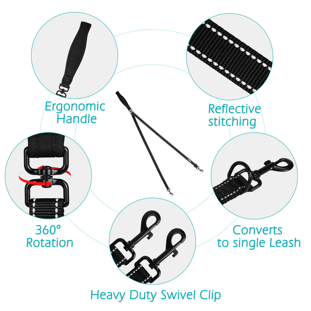 Rotation 360 PetBonus, prévient l’enlacement et suit le rythme du chien.