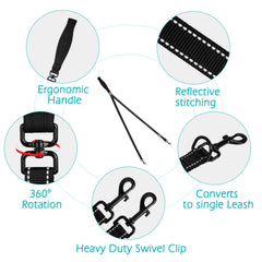 Rotation 360 PetBonus, prévient l’enlacement et suit le rythme du chien.