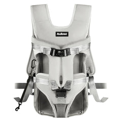 PetBonus sac à dos porte-chien avant gris pour sorties en plein air et confort.