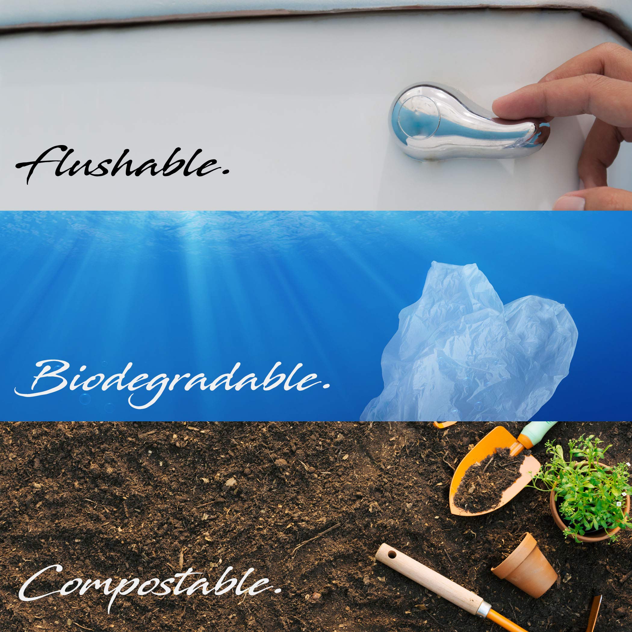 PetBro Flush 'n Gone sacs-crottes jetables dans les toilettes, pratique et propre.
