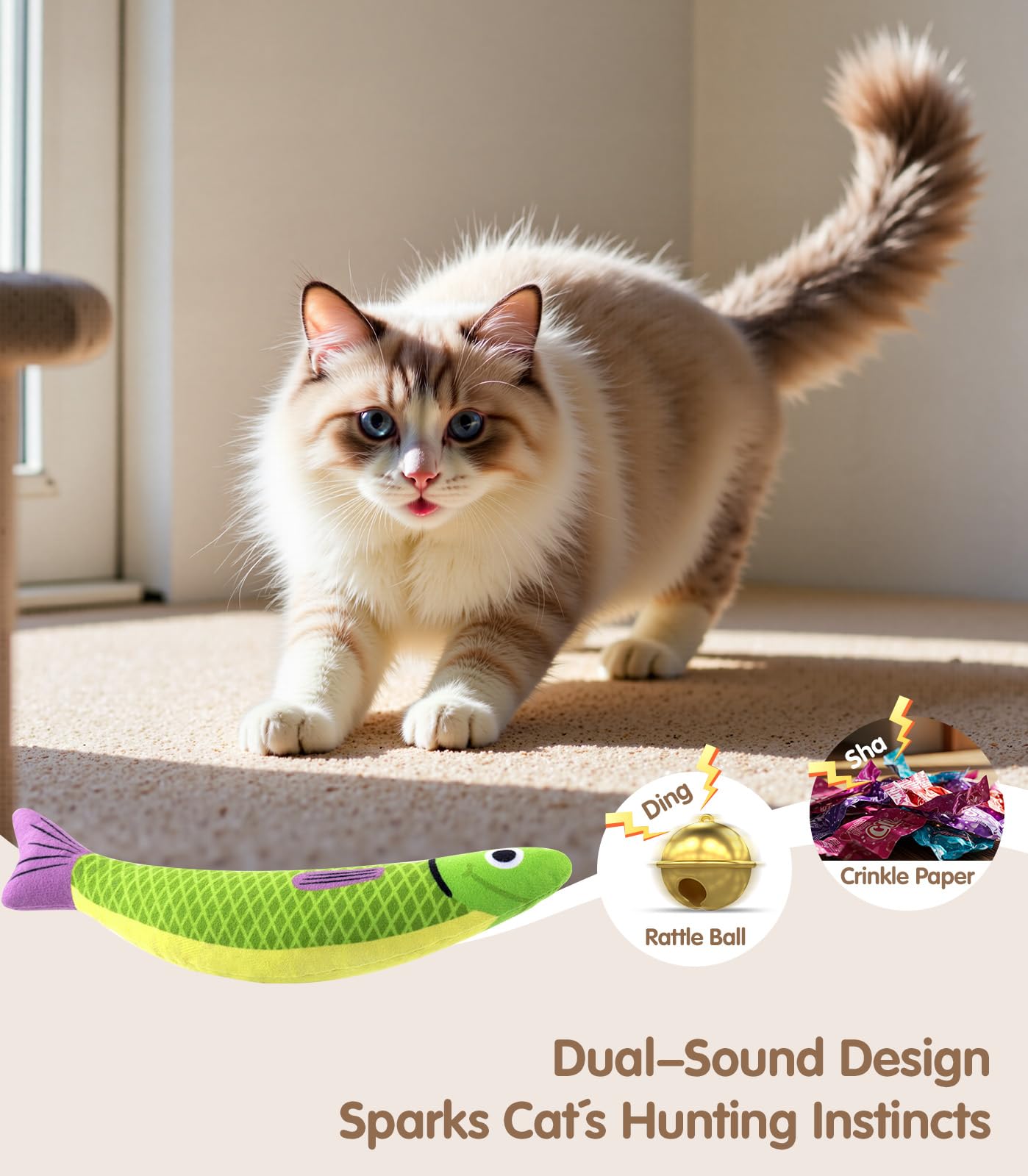 PetBusy poisson-couture-double-douceur, jouet durable et sûr pour animaux actifs.