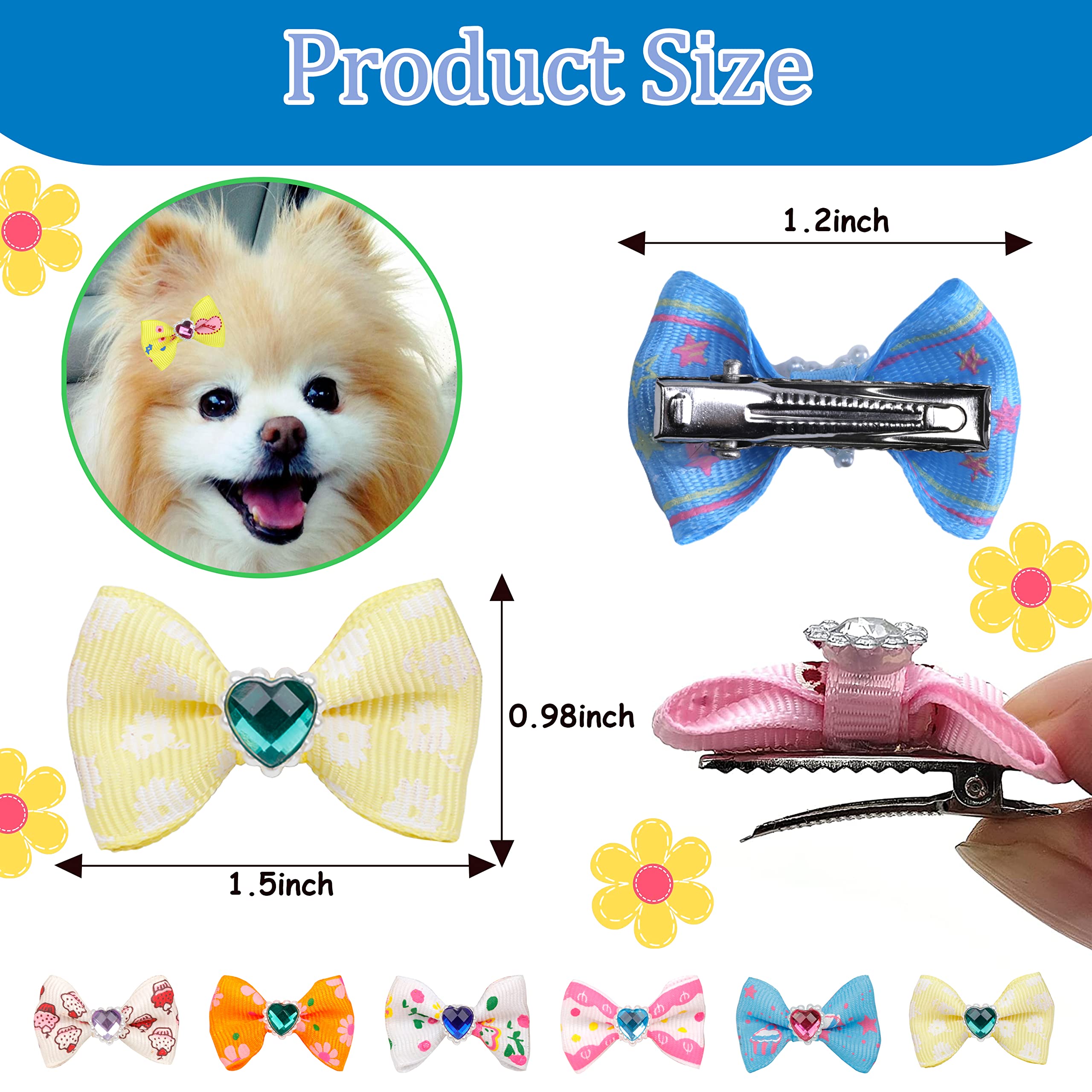 Pinces cheveux Petbuy multicolores avec rhinestones, look ludique.