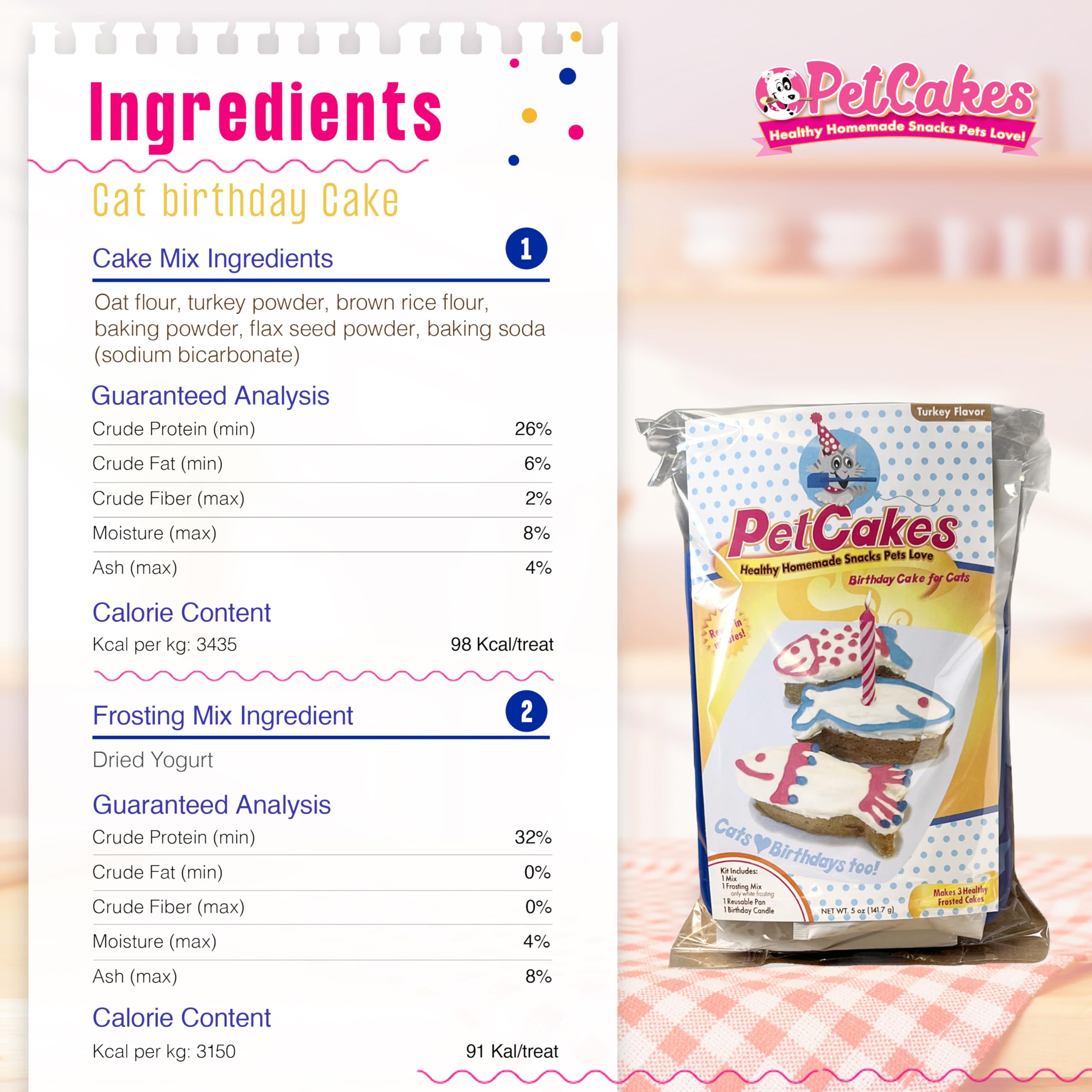 PetCakes gâteau-chat ingrédients biologiques pour saveur naturelle