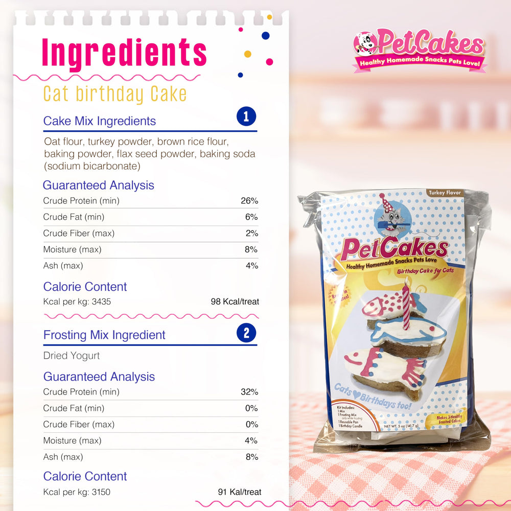 PetCakes gâteau-chat ingrédients biologiques pour saveur naturelle