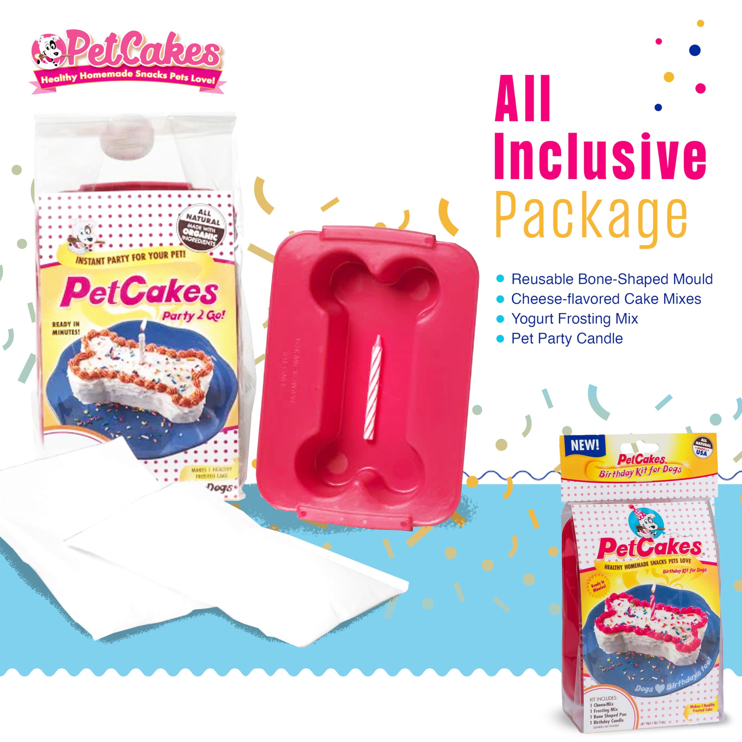 PetCakes mélange gâteau fromage, texture moelleuse idéale pour fête canine.