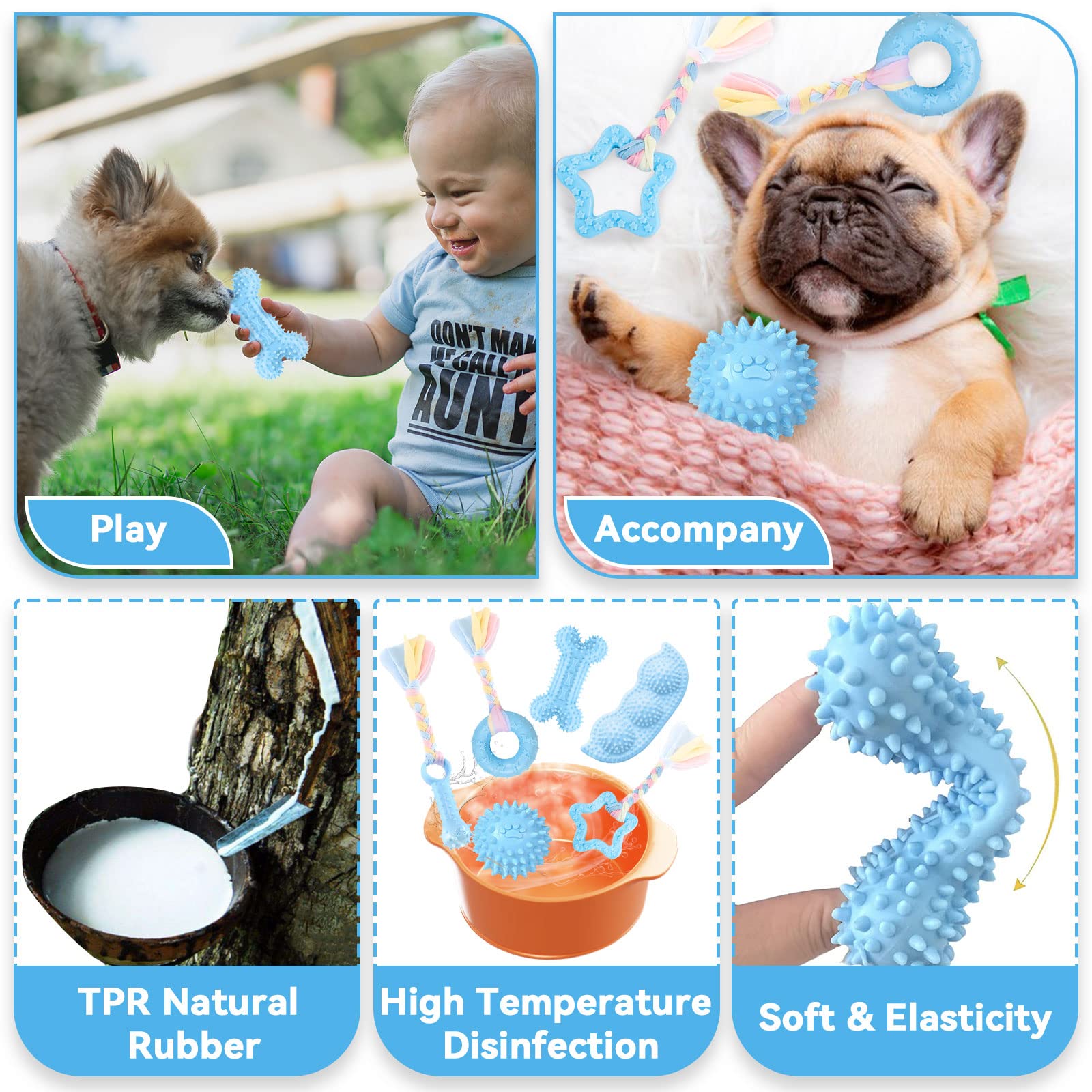 Petcare jouet anneau beignet bleu attractif pour l'entraînement