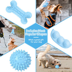 Petcare jouet os-balle bleu stimulant la dentition et le jeu