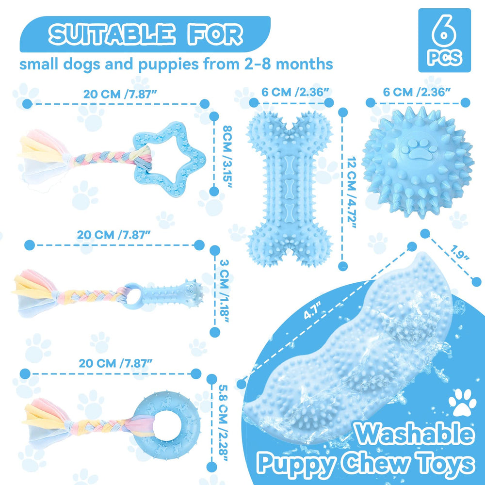 Petcare détail texture dentition chiots bleu