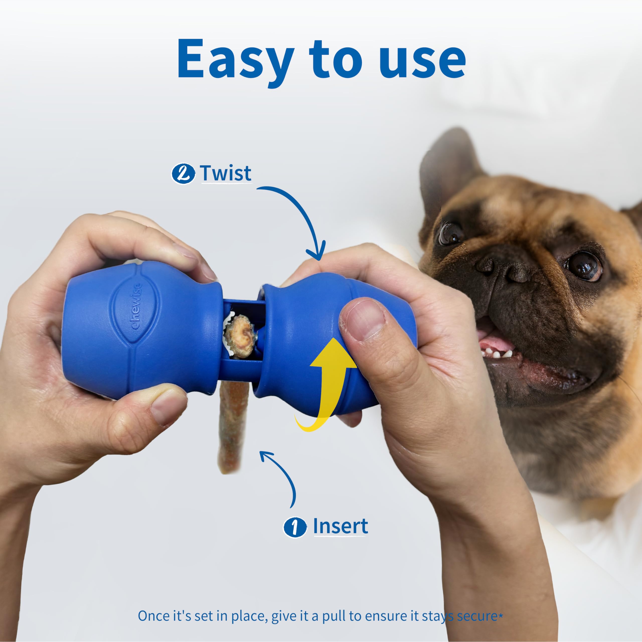 Chewise : compatible avec chiens au-delà de 9 kg et diverses préférences de mâchage.