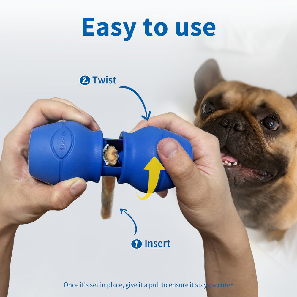 Chewise : compatible avec chiens au-delà de 9 kg et diverses préférences de mâchage.
