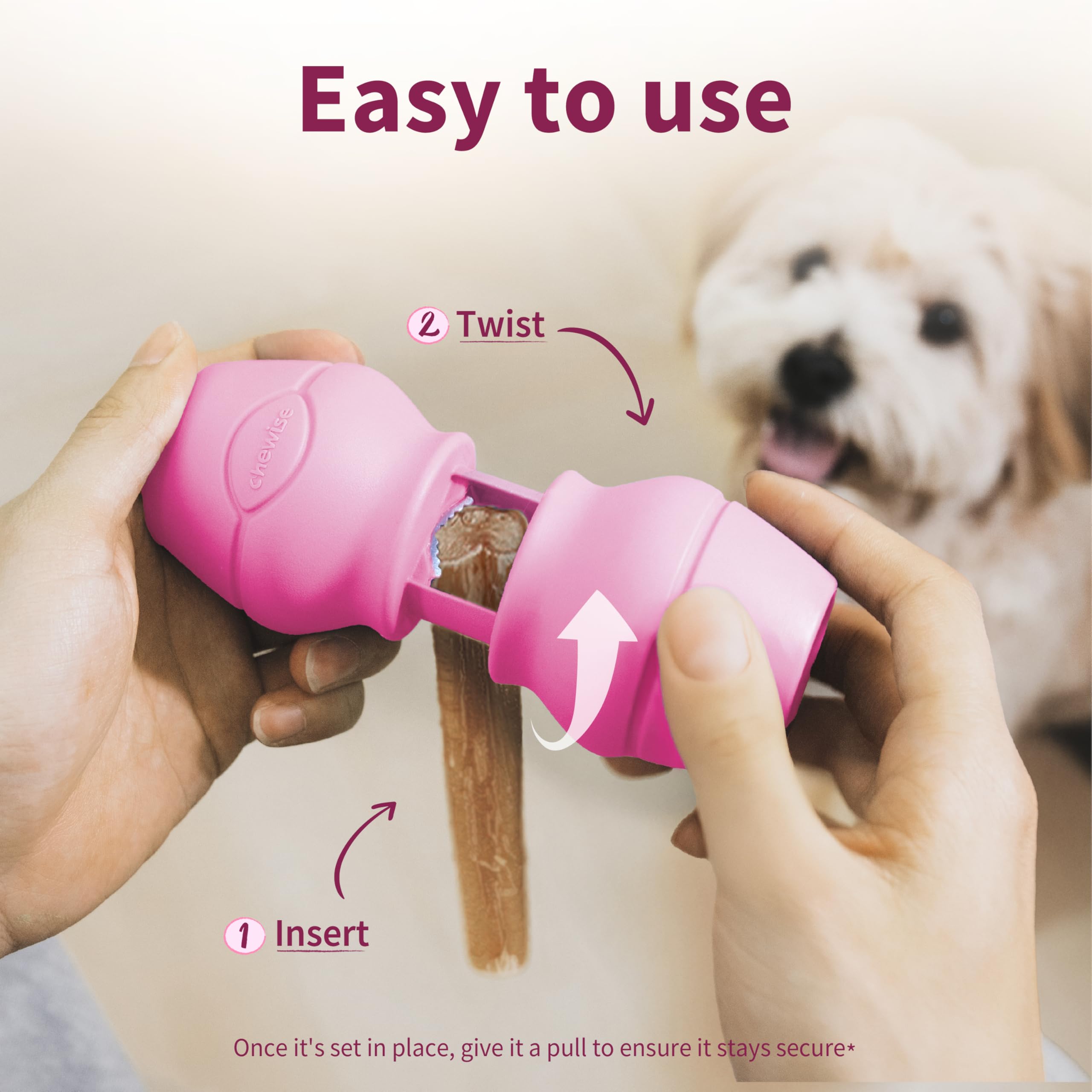Centre automatique lors du placement du bâton d'os boeuf avec PetClan Chewise.