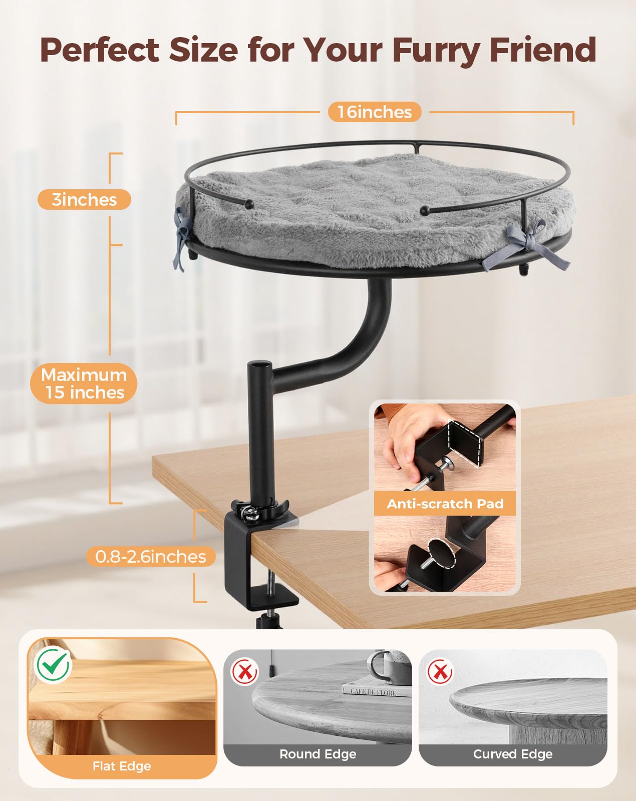 Nid de chat sur bureau Petcozife, compagnie proche sans distraction.