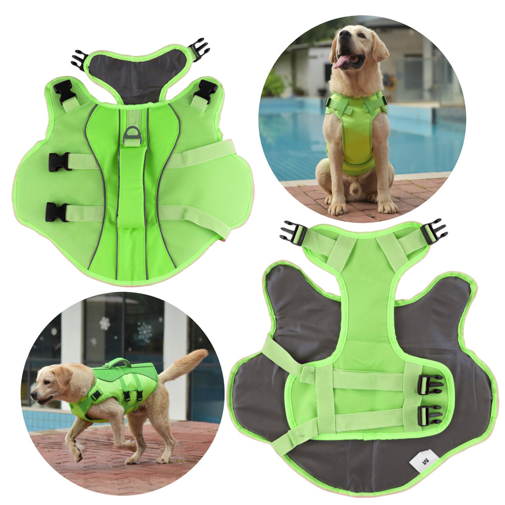 PETDSH gilet-natation-chien-avec-poignee facilite le sauvetage et le levage hors de l’eau.