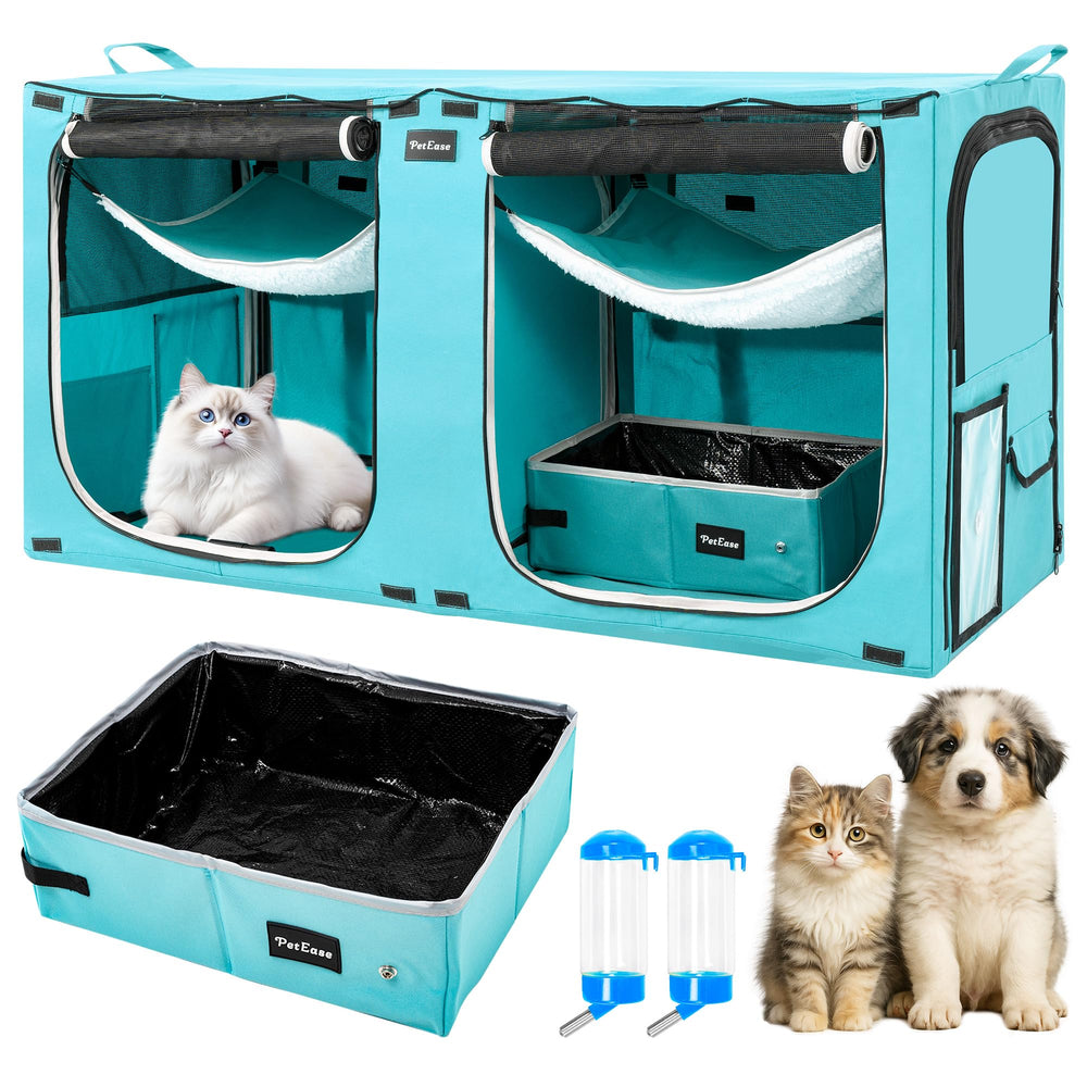 PetEase transporteur chat à double compartiment avec hamac pour repos sécurisé