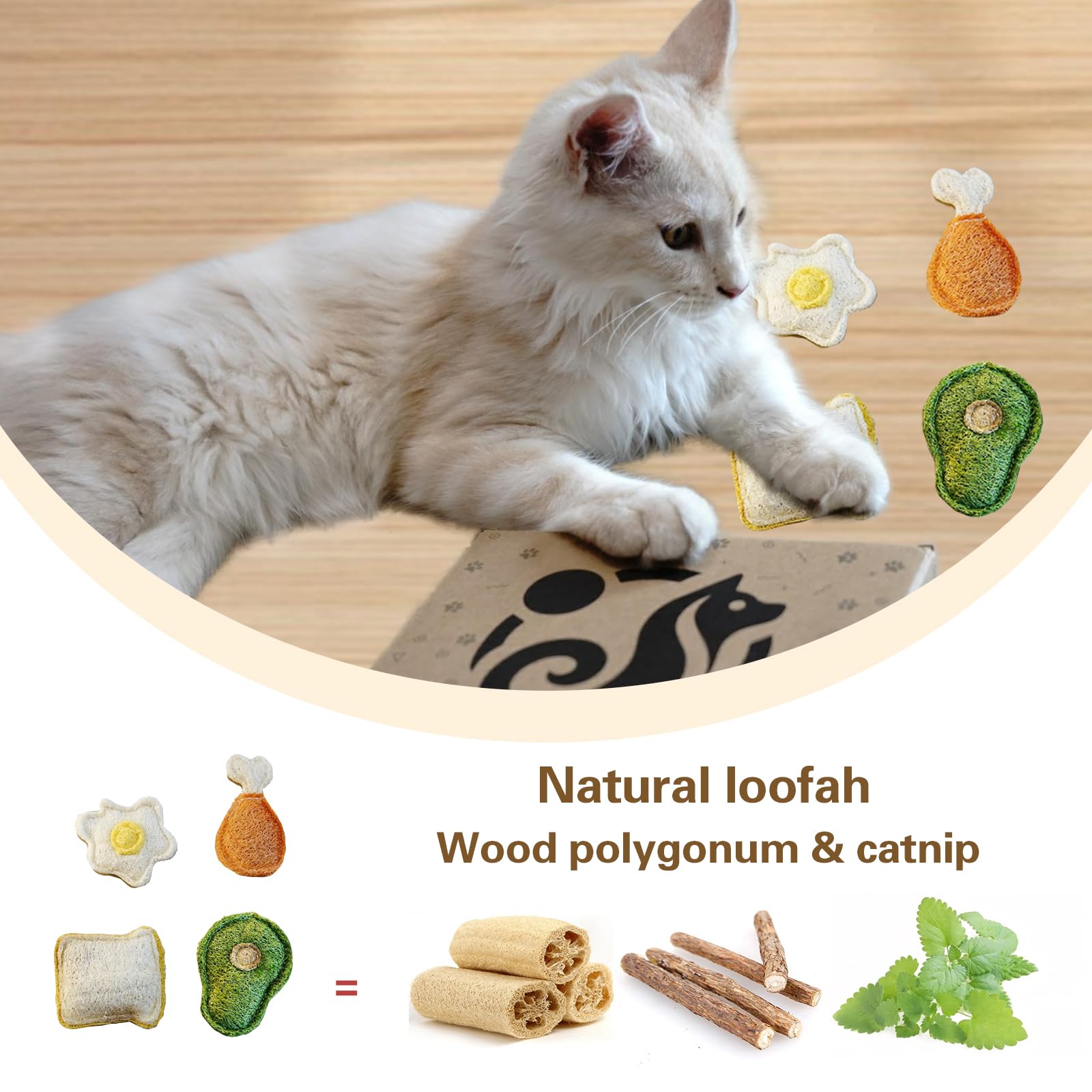 Petelligent Loofah Chew – mélange herbe à chat et SilverVine stimule la curiosité.