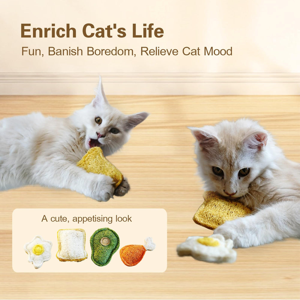 Petelligent Loofah Chew avec herbe à chat et SilverVine – attirer les chats et le jeu.