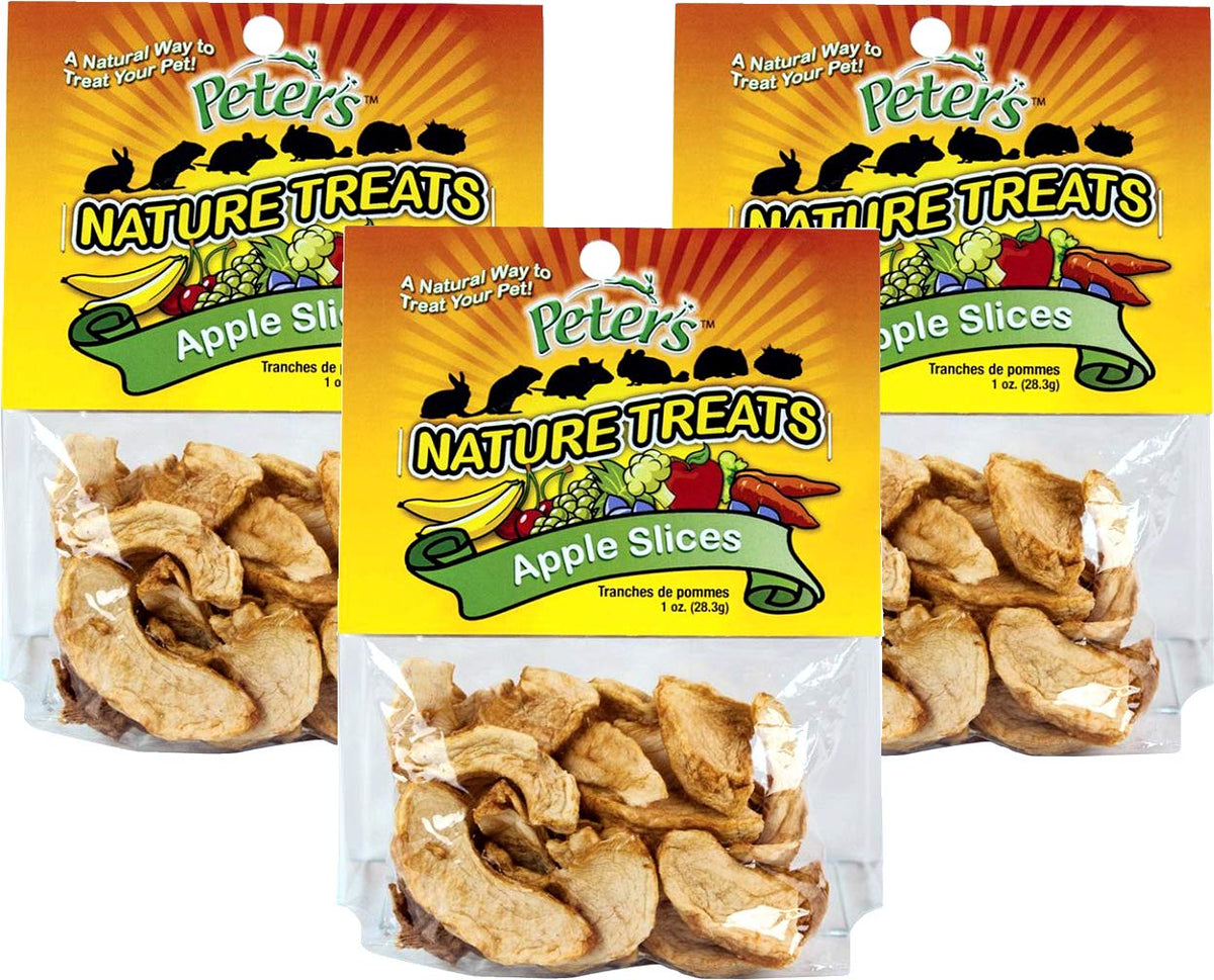 Friandise Peters Tranches de pomme – 1 oz pour petits animaux, idéale pour l'entraînement.