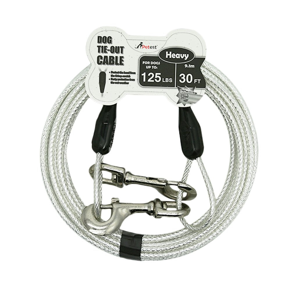 Petest câble d'attache 30 pieds pour chien, sécurité et fiabilité.