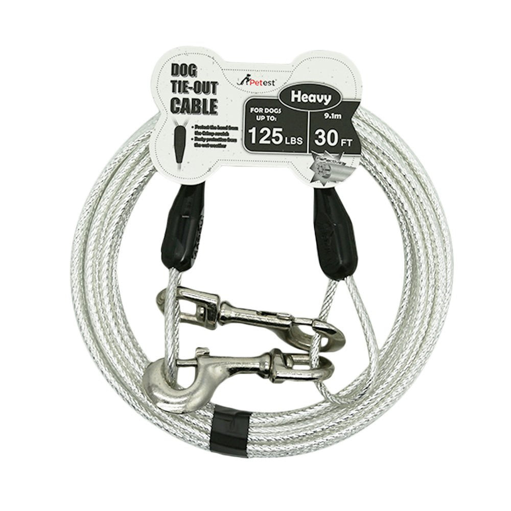 Petest câble d'attache 30 pieds pour chien, sécurité et fiabilité.