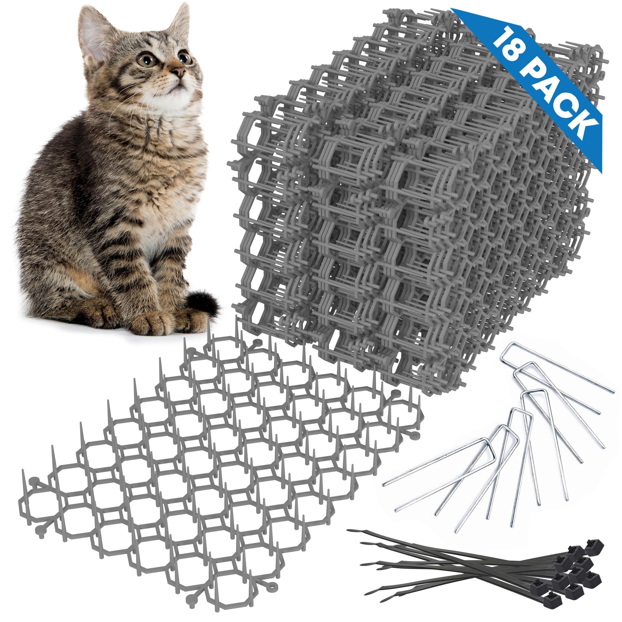 Petfolio-tapis anti-chat avec épines d'un pouce pour protéger les plantes et zones sensibles.