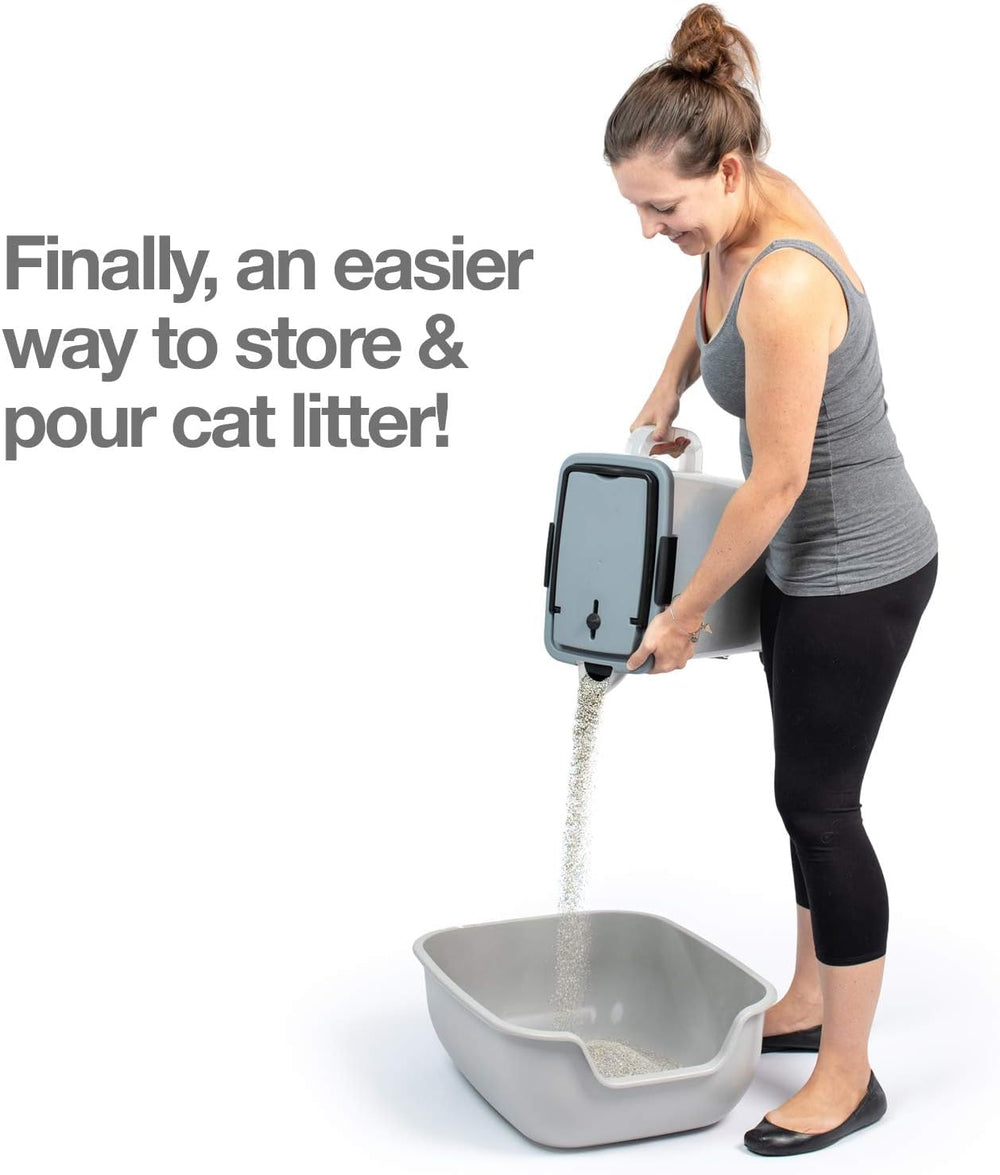 PetFusion BetterBin avec orifice ajustable pour contrôler le débit et réduire la poussière.