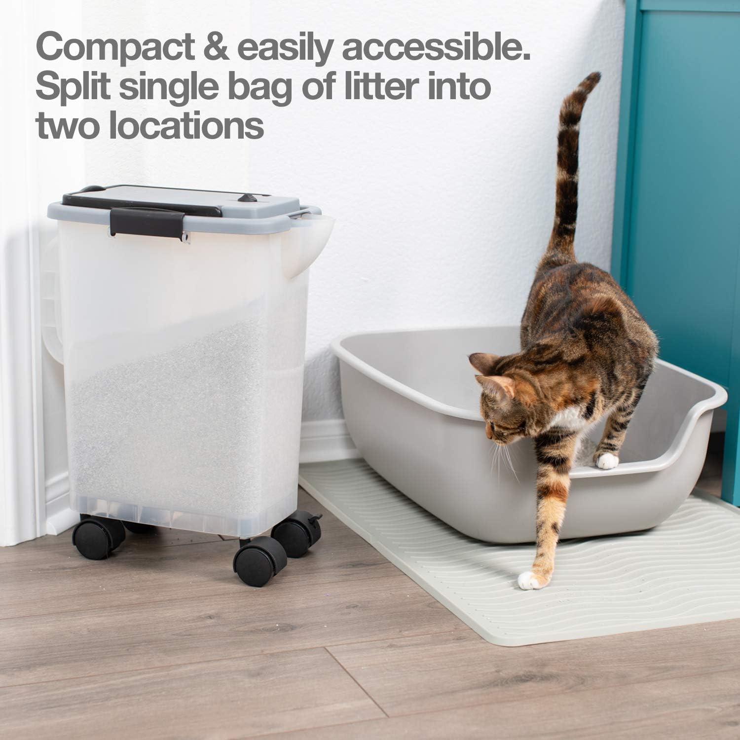 PetFusion BetterBin avec verrouillage assurant sécurité et propreté du contenu.