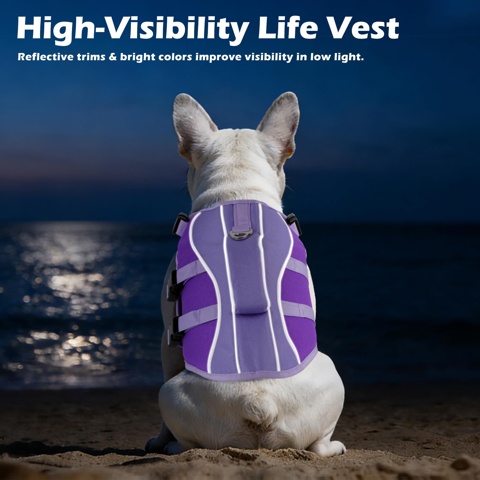 Petglad gilet sauvetage chien anneau en D pour laisse sécurisée