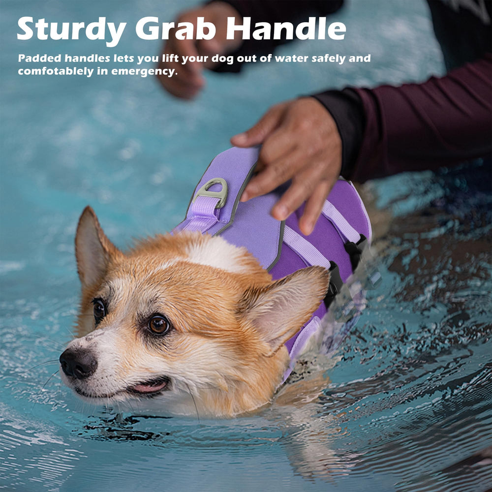 Petglad gilet sauvetage chien vue dos bandes réfléchissantes pour visibilité