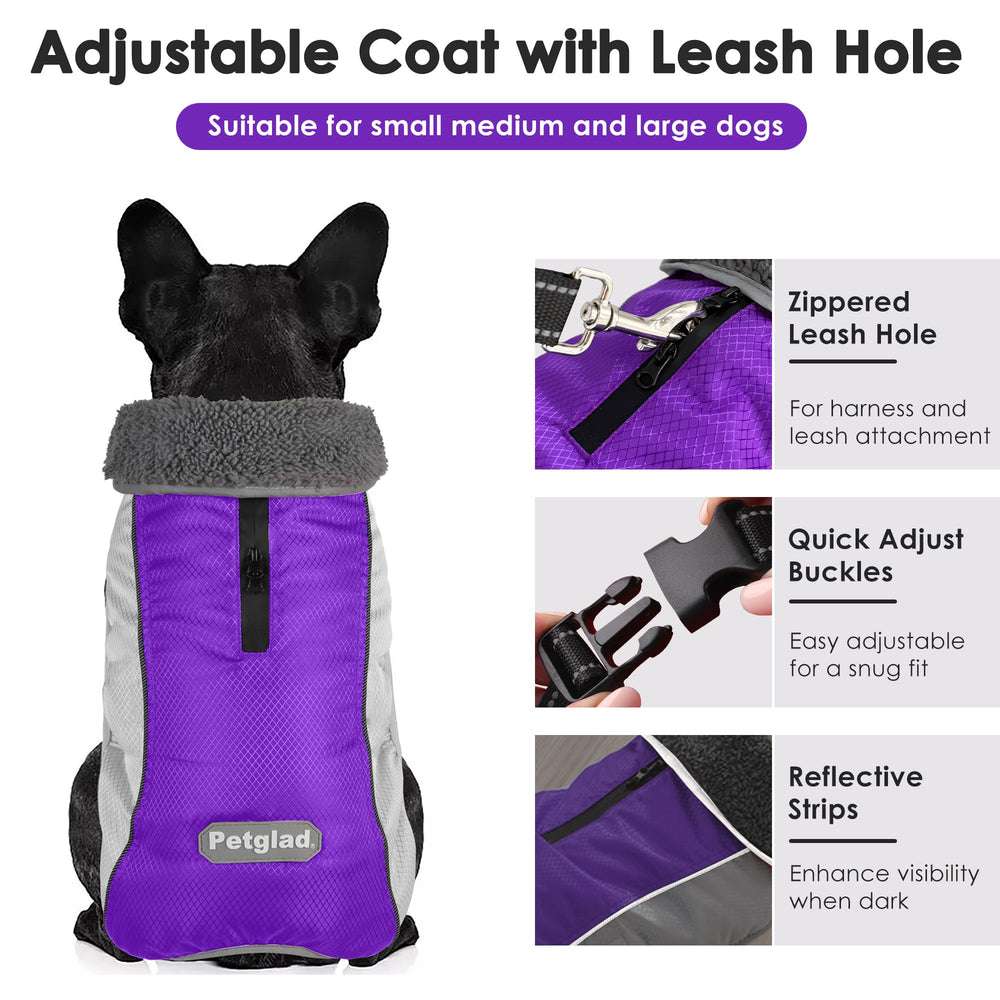 Petglad manteau chien col haut reflechant couvre les oreilles.
