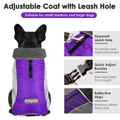 Petglad manteau chien col haut reflechant couvre les oreilles.