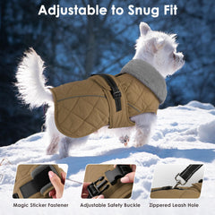 Petglad manteau chien col haut repliable pour chaleur et style