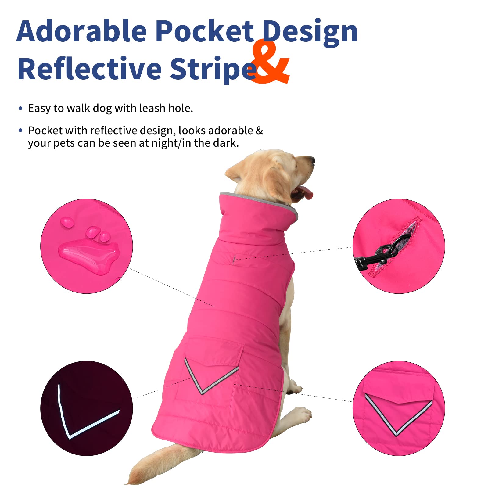 Manteau Petglad doublé de polaire douce, chaleur agréable lors des journées froides.