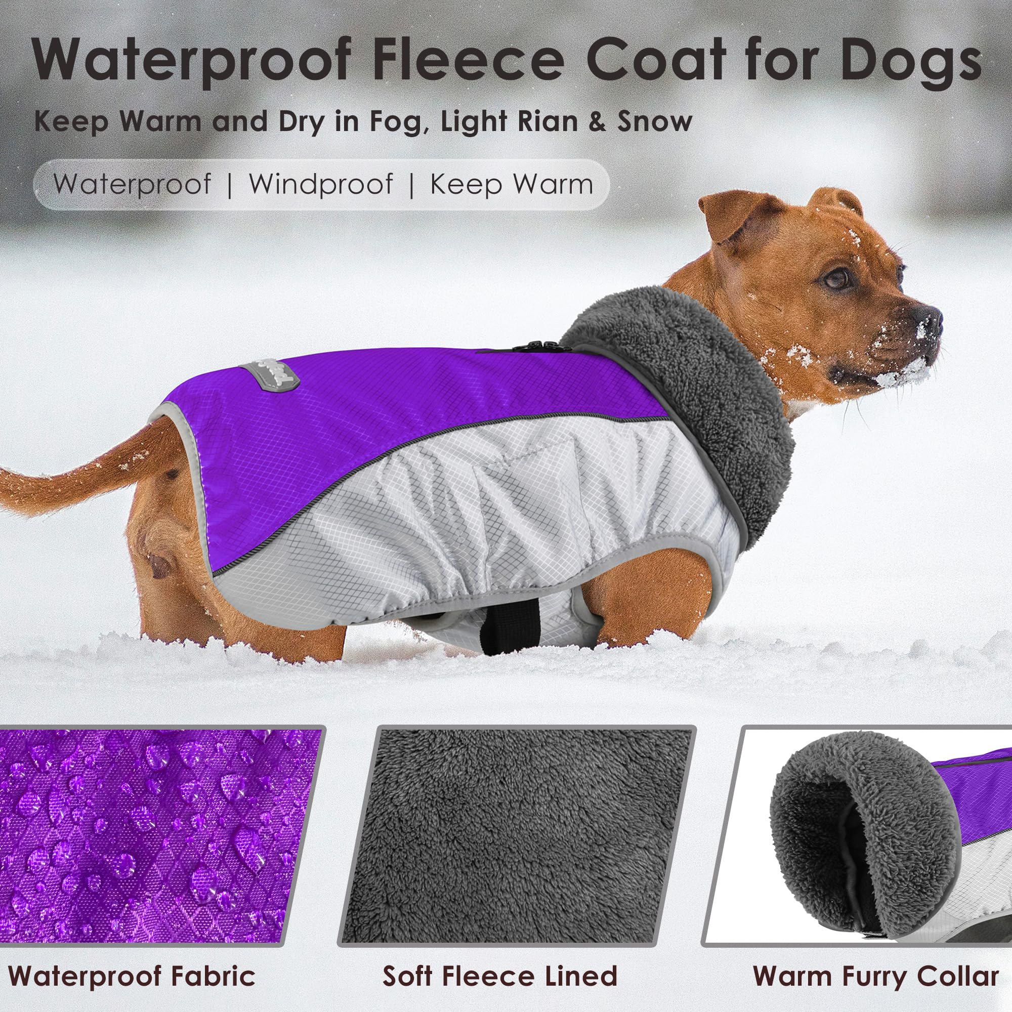Petglad manteau chien doublure polaire epaisse garde chaleur.