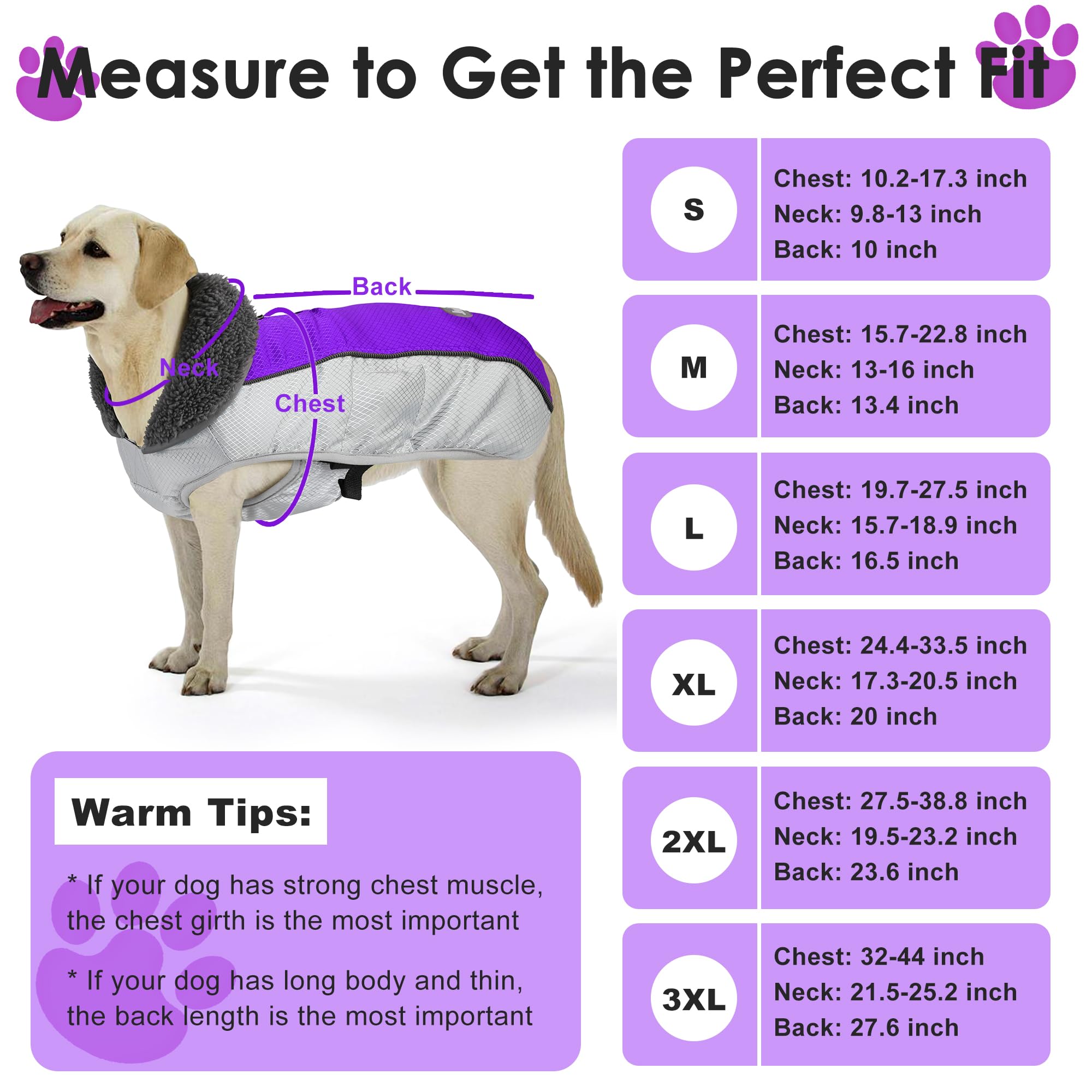 Petglad manteau chien fermetures reglables ajustent rapidement le confort.