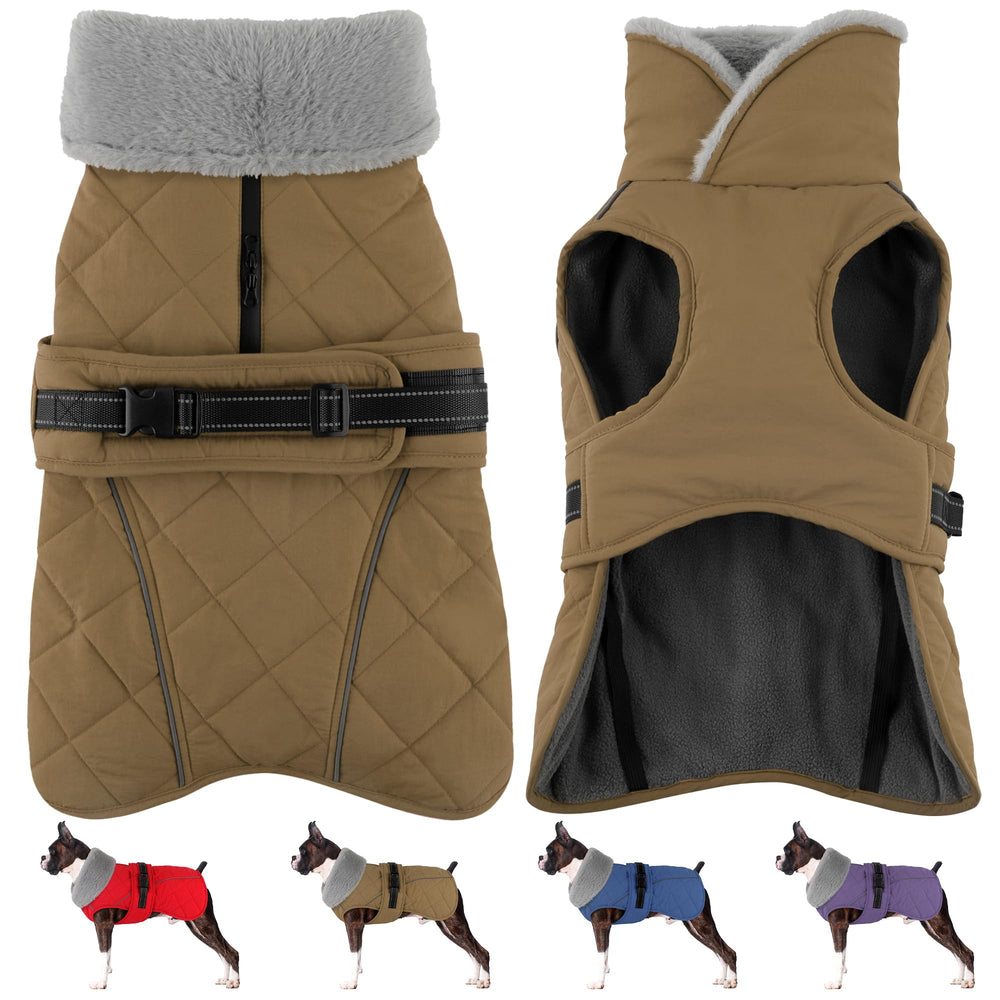 Petglad manteau imperméable khaki sur chien sous pluie légère