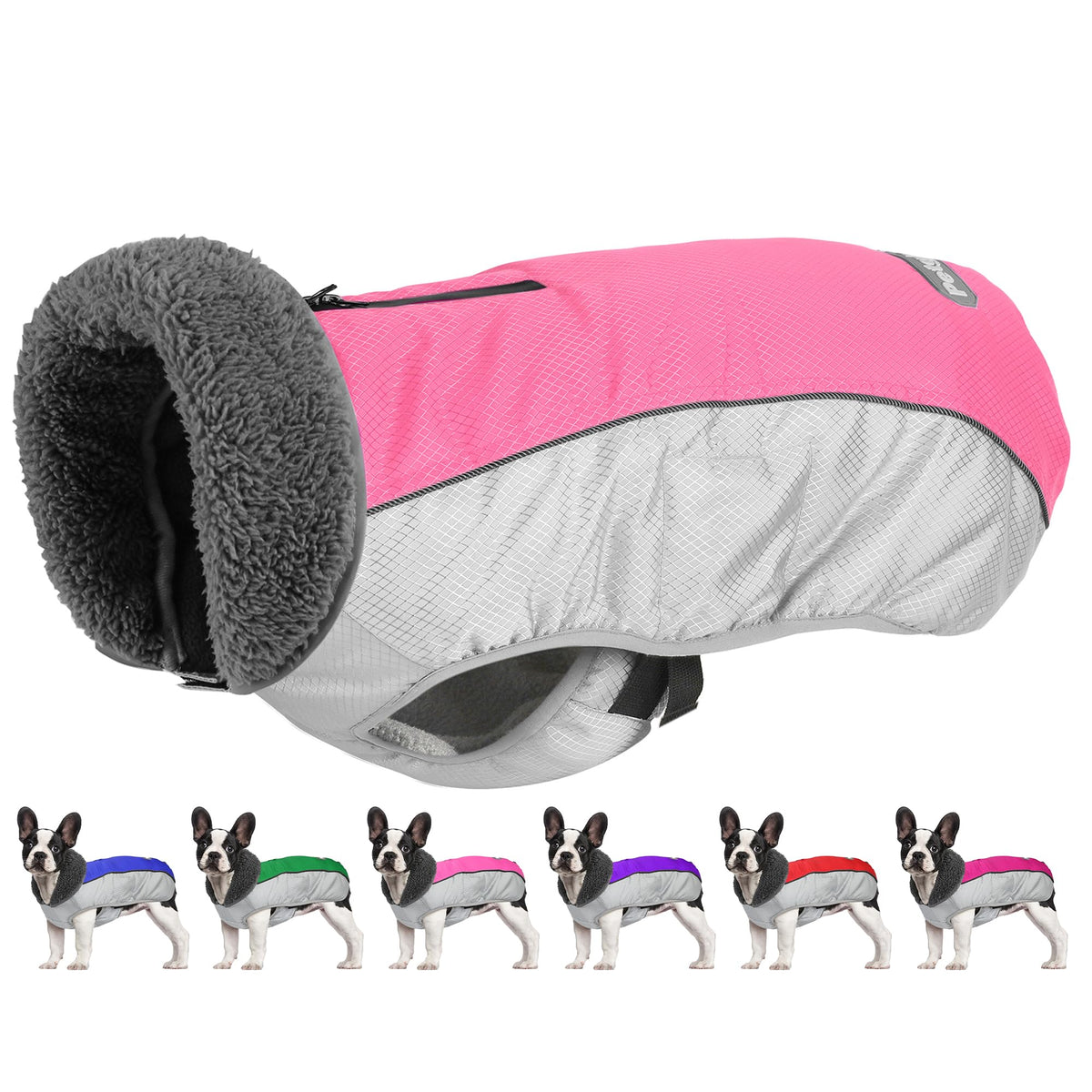 Manteau Petglad imperméable ripstop avec trou pour laisse, idéal pour promenades pluvieuses.