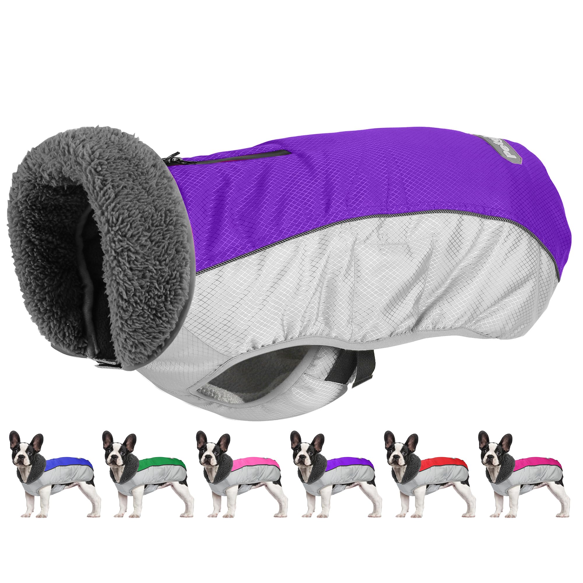 Petglad manteau chien imperméable ripstop, protège du froid et de la pluie.