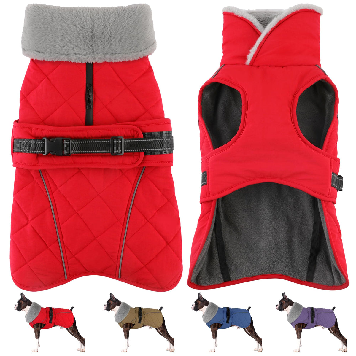 Petglad manteau chien imperméable rouge pour rester au sec