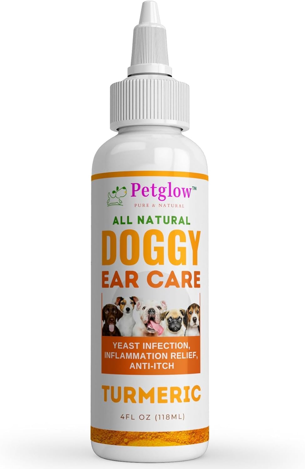 PetGlow nettoyage-oreille-chien-turmeric: nettoyage doux pour les oreilles et parfum léger