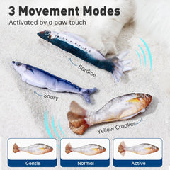 Petgravity poisson floppant saury, stimulation ludique pour votre chat.