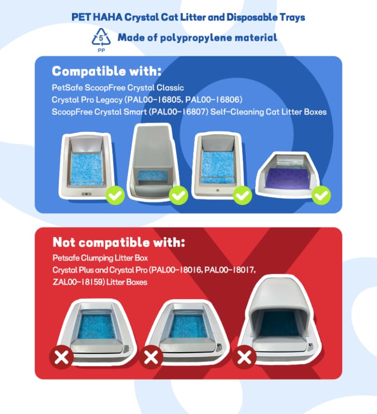 PET HAHA plateau jetable pour litière Crystal, nettoyage rapide.