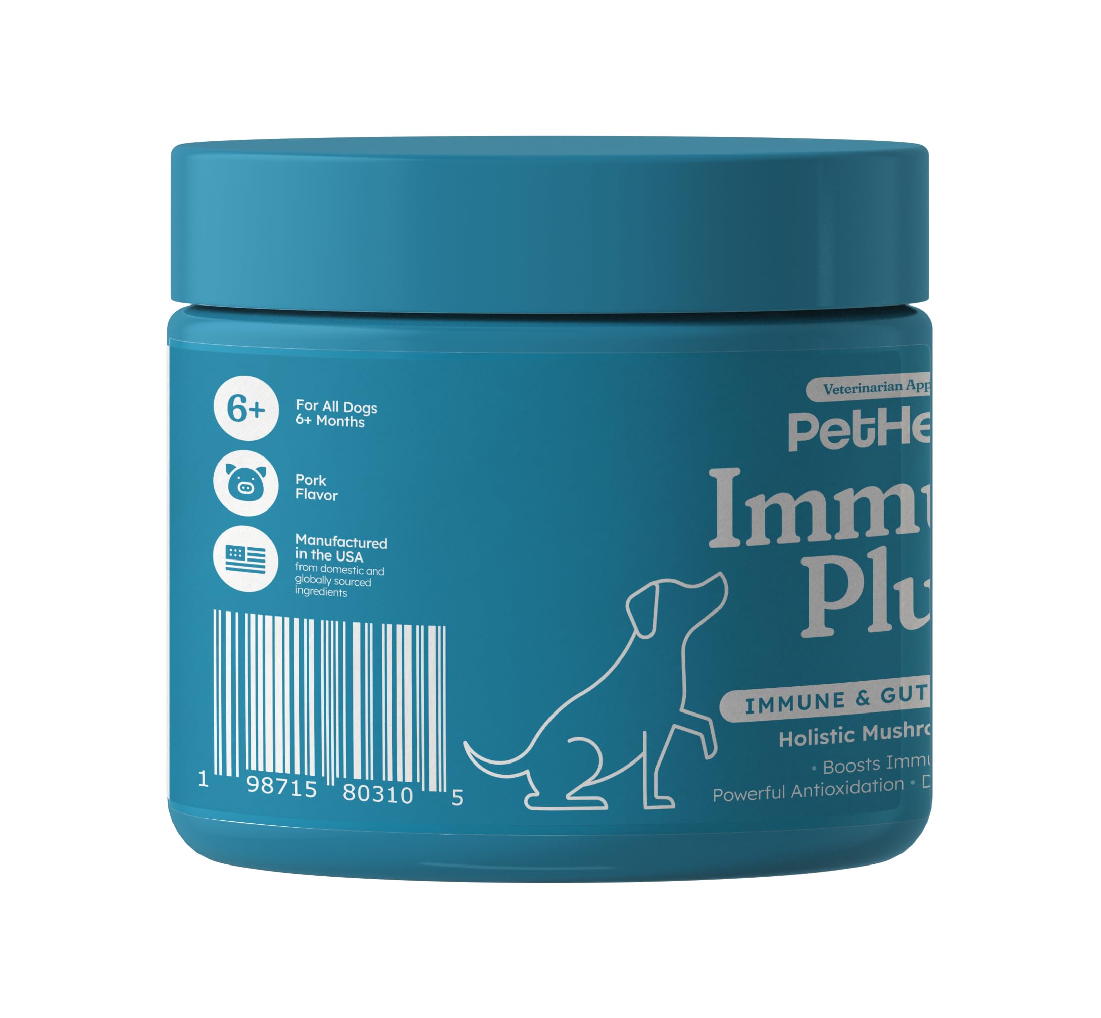 PetHeal Immune Plus – flacon pratique pour administration quotidienne.