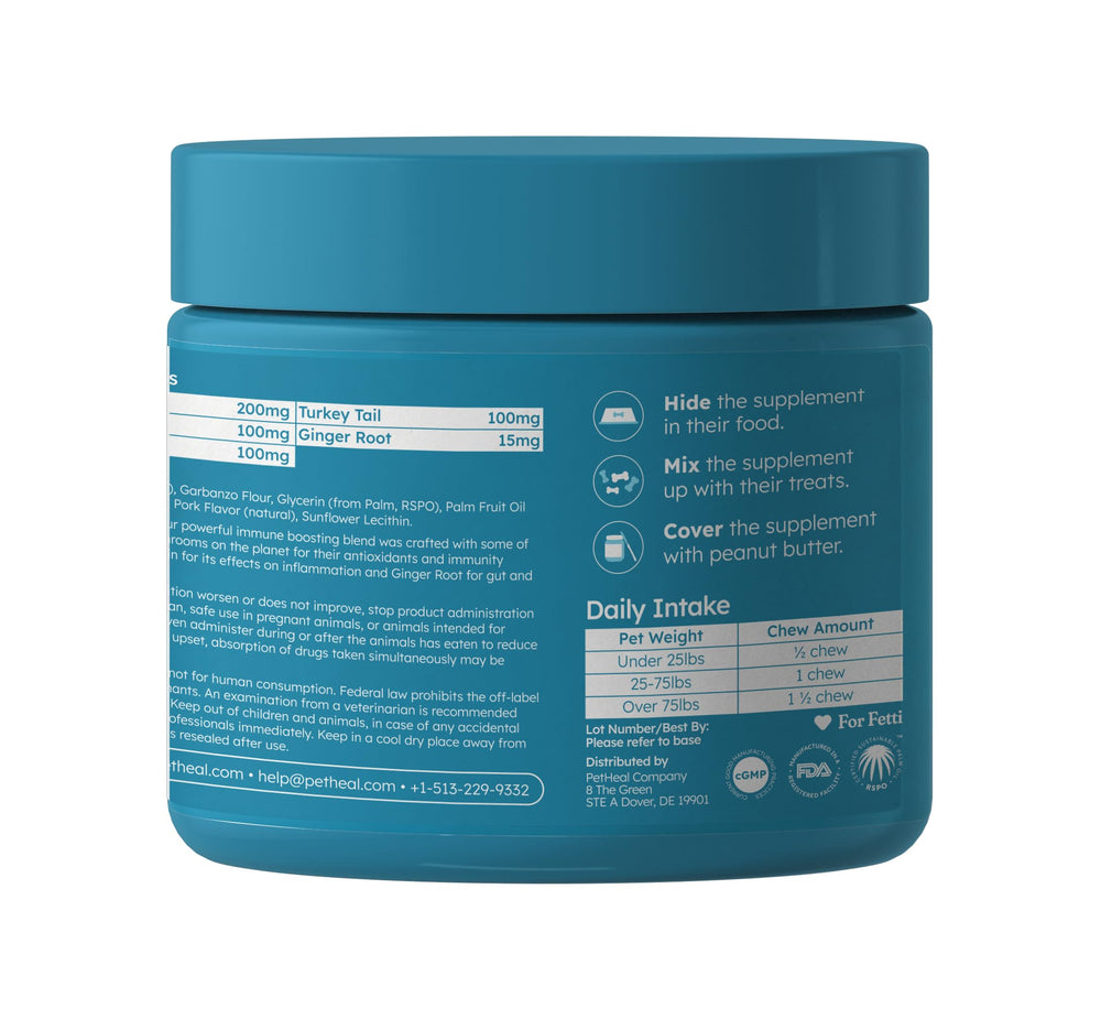 PetHeal Immune Plus – pelage brillant évoqué, bénéfice possible sur le soin du poil.