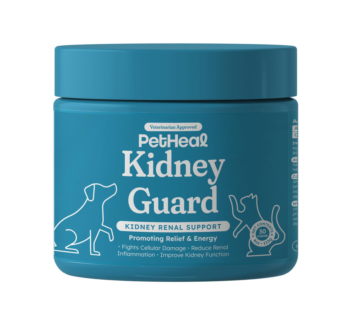 PetHeal Kidney Guard : boîte et étiquette visibles, confiance sécurité et traçabilité.