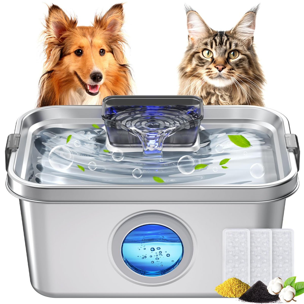 Fontaine PETHIND pour chien avec grande fenêtre pour vérifier le niveau d'eau